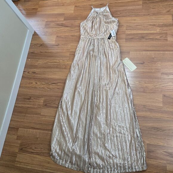 Adrianna Papell Weddington Way Gown Sz 8 Isabelle Sequin Gold Formal Evening NWT - Picture 14 of 16